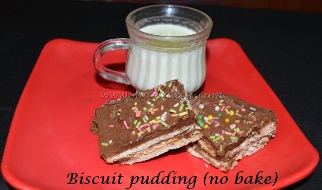 Biscuit pudding with milk