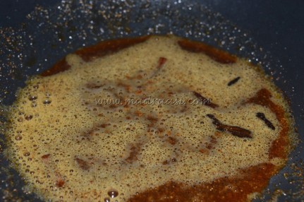 Spices and spice powders getting sautedin gingelly oil