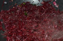 With grated beetroot