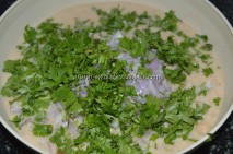 With onions and coriander leaves