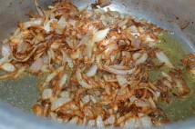 Onions getting browned