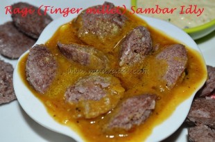 Ragi (Finger Millet) Sambar Idly