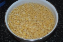 Split Bengal gram/channa dal/kadalai paruppu soaked in water