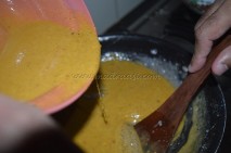 Besan = ghee mixture in sugar syrup