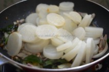 With pressure-cooked radish