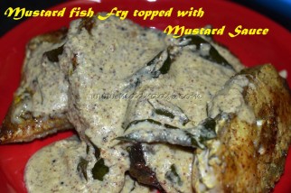 Mustard fish fry topped with Mustard curry