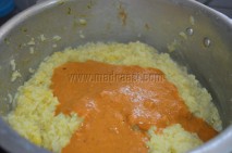 Ground paste to the rice