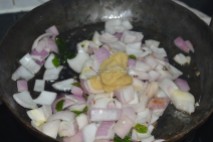 with onions and giner-garlic paste